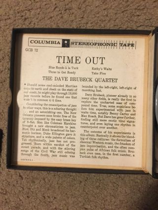 RARE— The Dave Brubeck Quartet: Time Out Reel to Reel Tape 4