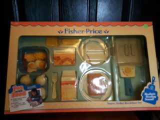 Vintage Fisher Price Fun W Food Skillet Breakfast Set 2115 Complete New?