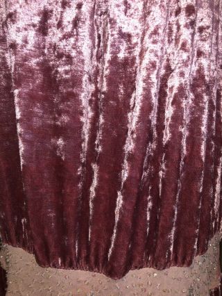 NWT Papillon Vintage Style Dress Dusty Rose Pink Crushed Velvet Sequin Stones L 7