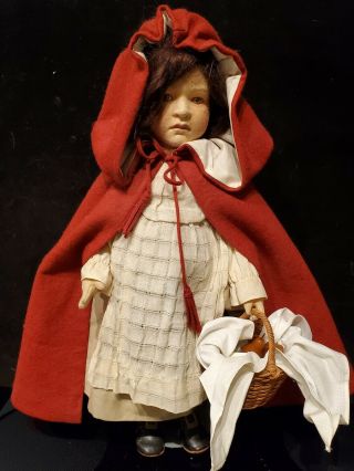 Artist R.  John Wright Rare 20 " Felt Doll Little Red Riding Hood Le 365/500