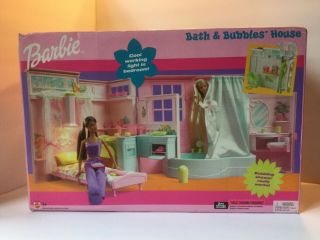 Barbie Folding House Playset Cafe Bed Bathtub Folds Up Vintage 2