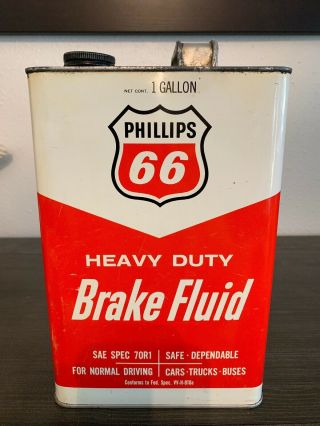 Minty Vintage Phillips 66 Oil Can Brake Fluid Can 1 Gallon