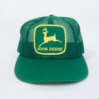 Vintage John Deere Patch Green All Mesh Snapback Trucker Hat Usa K - Prod