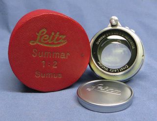 Vintage Leica Leitz Summar 5cm 50mm F/2 Standard Lens Screw Mount W/box Exc