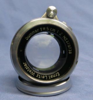 Vintage Leica Leitz Summar 5cm 50mm f/2 Standard Lens Screw Mount w/Box EXC 2