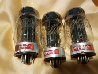 3 Vintage Genalex Gold Lion Kt88 Power Tubes Filaments Test Good