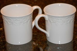 Rare Vintage Retired Ralph Lauren Claire Pattern Set Of 2 Mugs Coffee Cups