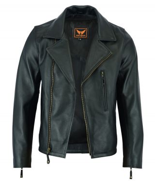 Mens Classic Vintage Top - Grain Cowhide Bicker Leather Jacket