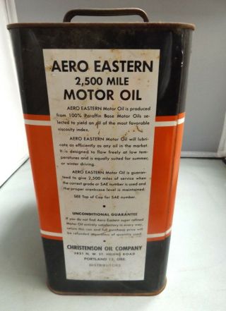 Vintage Aero Eastern 2 Gallon Oil Can With Airplane 4