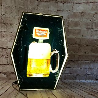 Vintage Rheingold Light Up Sign Moving Beer Motion Man Cave