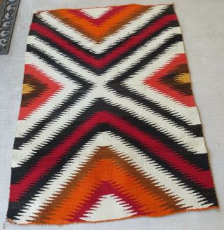 Vintage Navajo Rug Saddle Blanket Native American Indian Weaving Tapestry 11