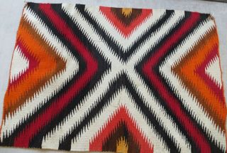 Vintage Navajo Rug Saddle Blanket Native American Indian Weaving Tapestry 9