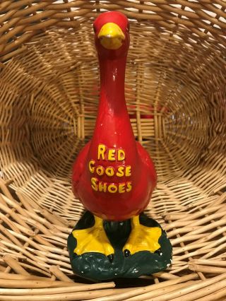Make Offer Antique Red Goose Shoes Vintage Chalk Figure,  On