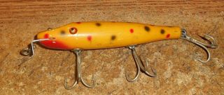 Vintage Creek Chub 714 Pikie In Very Rare Special Order Yellow Spotted Color