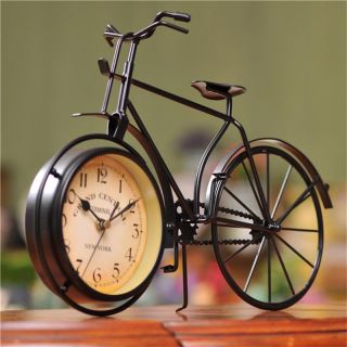 Bicycle Clock Design Creative Home Office Desk Vintage Iron Big Watch Decor Gift