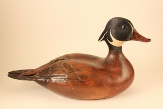 Vtg 1985 Robert Alan White Hand Carved Wood Duck Drake Decoy Sculpture Signed