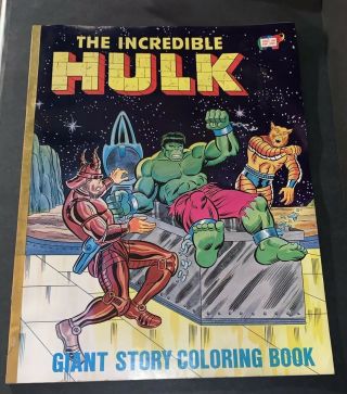 The Incredible Hulk Giant Story Coloring Book Vintage 22 X 17 Marvel 1977