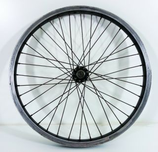Sumo Old School Bmx 20 " Front Wheel With Hub - Black And Silver Vintage Rim Rare