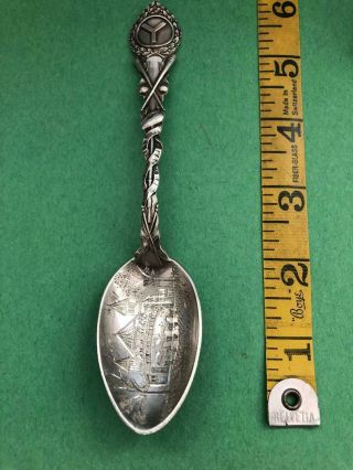 Antique.  925 Sterling Silver Souvenir Spoon Osborn Hall Yale University 31 Grams