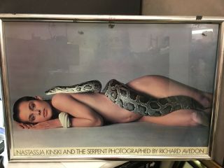 Vtg 24.  5 X36 Inch Nastassja Kinski And The Serpent By Richard Avedon Poster 1981