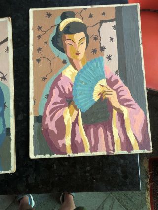 VTG PANN PRODUCTS 2 COMPLETED PAINT BY NUMBER CANVASES Classic Orientals 1959 4