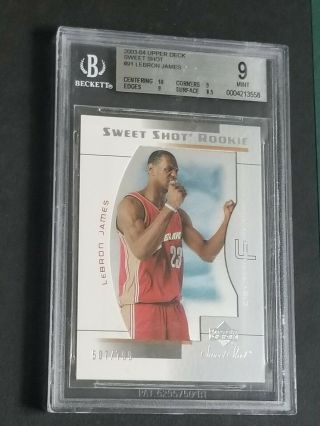 Lebron James 2003 - 04 Upper Deck Sweet Shot Rc Rookie Bgs 507 / 799 Rare