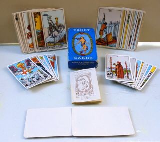 Tarot Deck Vtg Blue Box Rider & Company London With Instruction Booklet