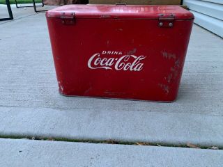 Vintage 1950s Drink Coca Cola Cooler,  Progress Refrigerator Co.  Louisville,  KY. 2