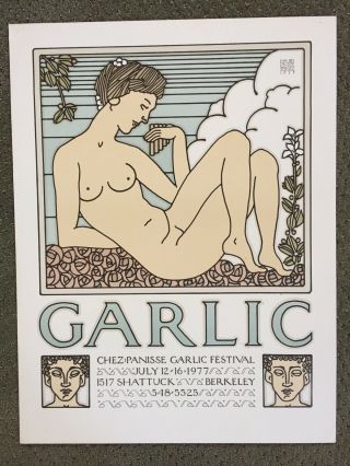 Vintage Chez Panisse Garlic Festival By David Lance Goines 1977 Print