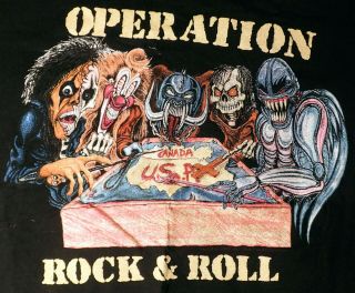 Operation Rock&roll Priest Alice Motorhead Vintage 1991 Tour T - Shirt Size Large