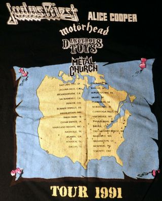 OPERATION ROCK&ROLL Priest Alice Motorhead VINTAGE 1991 TOUR T - SHIRT size LARGE 3