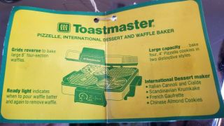 Vtg Toastmaster 442A Pizzelle Dessert Waffle Maker Baker Krumkakes Cannoli 3