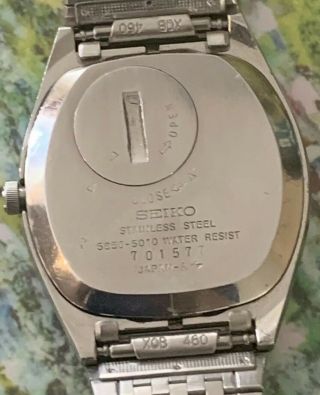 Vintage Seiko 5856 - 5010 King Quartz Blue Dial Mens Watch,  KQ Bracelet, 4