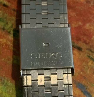 Vintage Seiko 5856 - 5010 King Quartz Blue Dial Mens Watch,  KQ Bracelet, 8