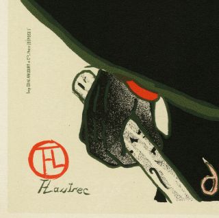 Vintage 1951 Henri de Toulouse - Lautrec Print Aristide Bruant Dans Son Cabaret 3