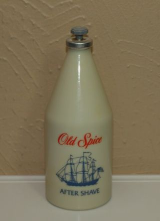 Vintage Shulton Old Spice After Shave 8 1/2 Oz Large Size & Full Glass Bottle