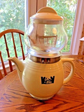 Rare Vintage Tavern Silhouette Coffee Pot & Dripper Five Band by Hall China 2