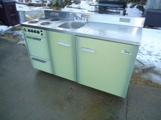 Vintage King Kitchen Sink Refrigerator Stove Retro Kitchen Unit Tiny House Rv