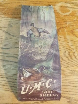 Vintage 1920s Umc Shot Shells Dealer Store Display Sign Hunting Guns Ducks Rare