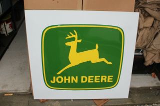 Vintage John Deere Farm Tractor Dealership 42 " Embossed Metal Sign W/box