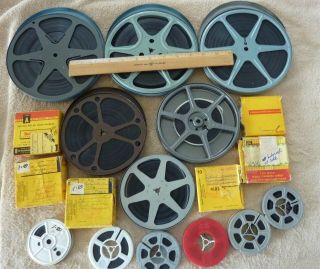 18 Vintage 1950s/ 60s 8 Mm Film Reels And Canisters Home Travel Movies 4