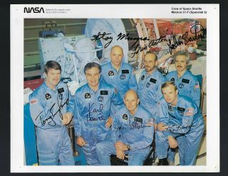 Sts - 51f Full Crew Signed Vintage Nasa Litho Musgrave.  Space