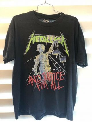 Vtg 1988 89 Metallica And Justice For All Tour Concert T Shirt Size Xl 80s Metal