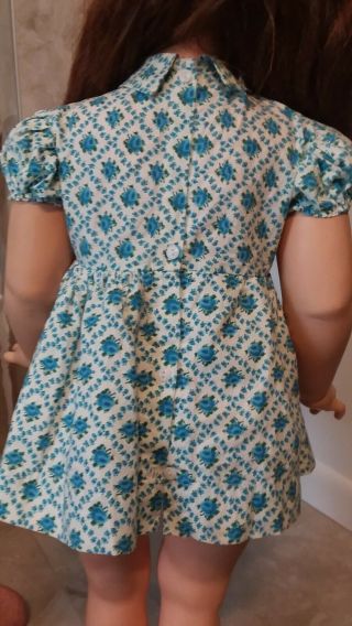 Vintage 1960 ' s Play Pal Playpal Sized Blue & Green Floral Dress NO DOLL 4