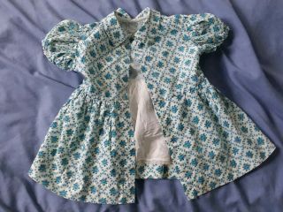 Vintage 1960 ' s Play Pal Playpal Sized Blue & Green Floral Dress NO DOLL 6