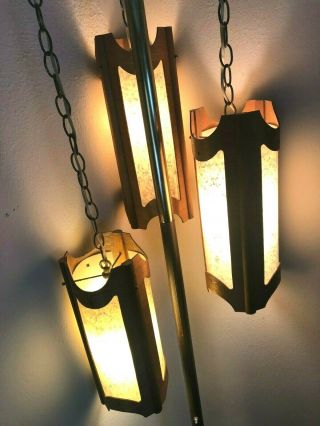 Vintage Mid - Century Modern 3 - Way Tension Pole Light Floor Lamp Mcm Eames Danish