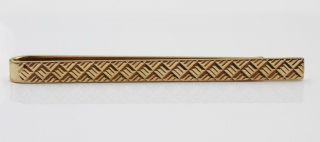 Tiffany & Co.  Heavy Vintage 14k Solid Gold 9.  1g Fancy Pattern Tie Bar Clip
