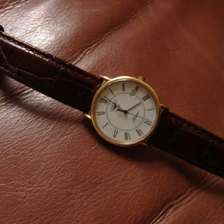 Vintage Gents Gold Pated Longines Presence Date Quartz Wrist Watch 4