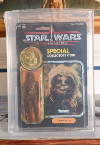 Star Wars Vintage Kenner 1985 Potf 92 Back Chewbacca Afa 75 Y - Ex,  /nm