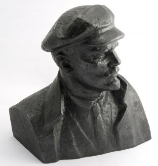 Big Veri Rare Vintage Soviet Russian Plastic Bust Of Communist Leader Lenin